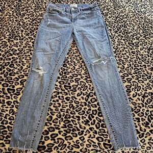 DENIZEN Levi's Women's Mid-Rise Distressed Ripped Stretch Skinny Jeans Size 10